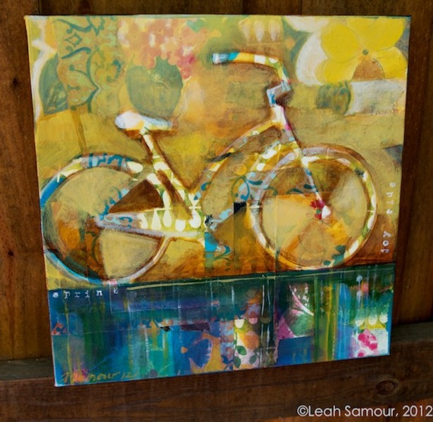 spring ride 2012 acrylic and collage
