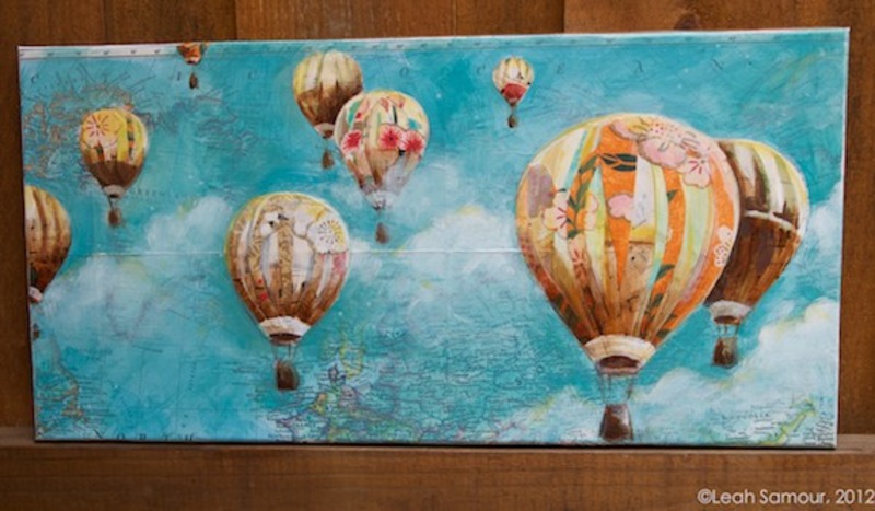 herd of balloons 2012 acrylic and collage